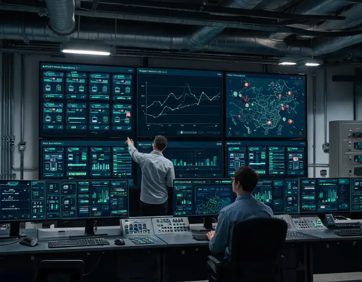 Connected UPS monitoring and predictive maintenance control room